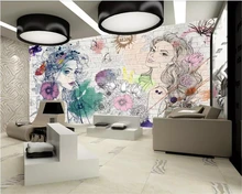 beibehang Custom photo 3d wallpaper mural hand-painted watercolor beauty salon hairdressing beauty shop background 3d wallpaper beibehang Custom photo 3d wallpaper mural hand-painted watercolor beauty salon hairdressing beauty shop background 3d wallpaper