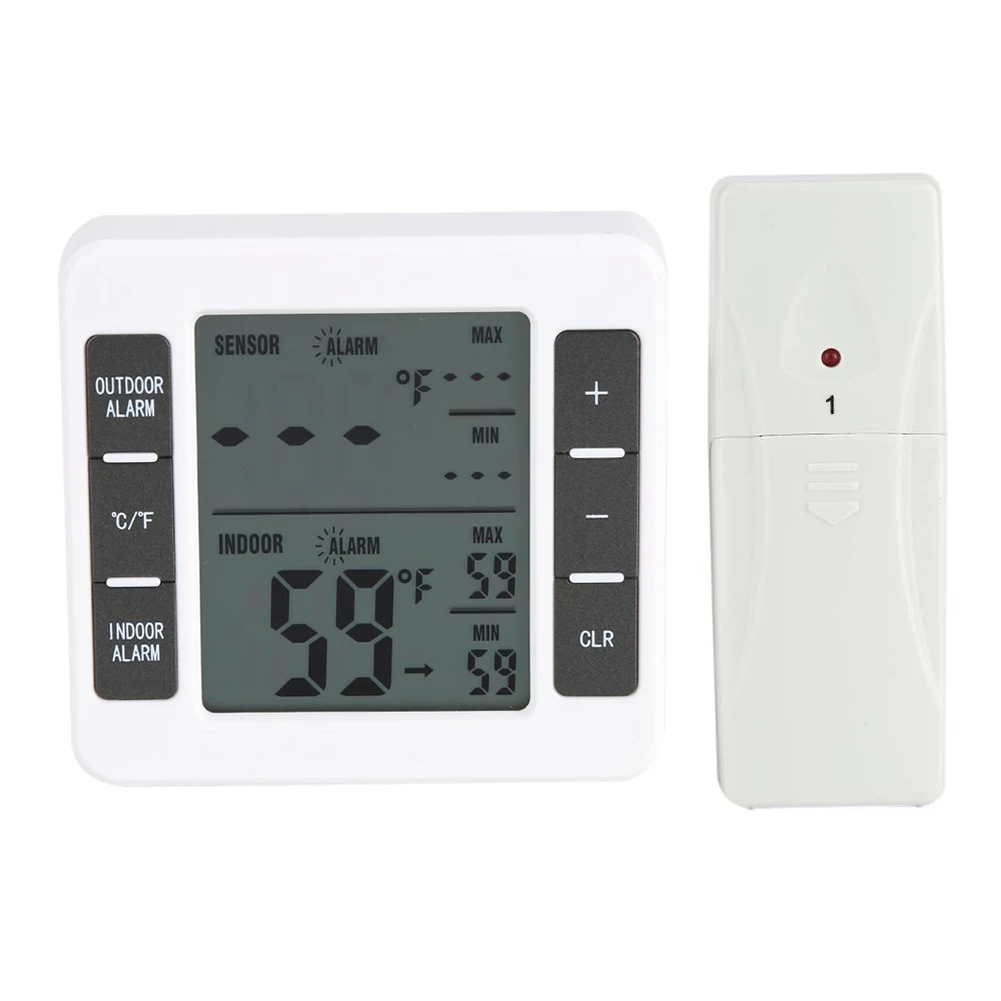 Wireless Digital Freezer Thermometer Indoor/Outdoor Temperature Sensor