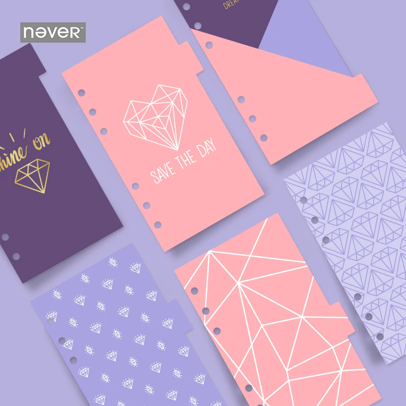 

Never Purple Diamonds Series Spiral Notebook Dividers Index Pages For Filofax Dokibook A6 Planner 2019 Trend Gift Stationery