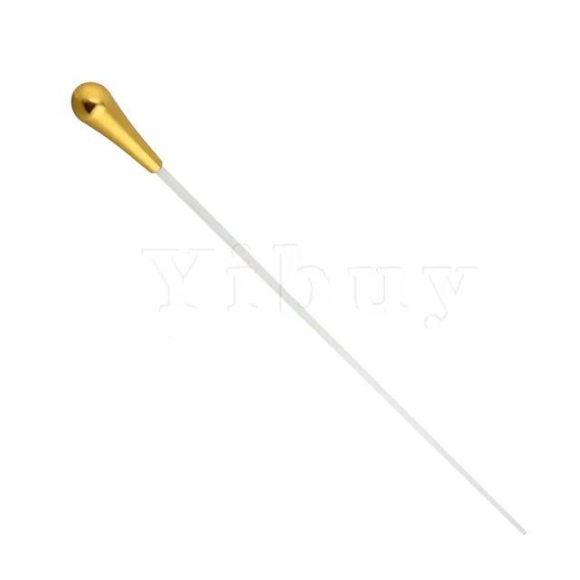 Yibuy 38x2 cm Metal Handle Orchestra Director Conductor Baton Goldin