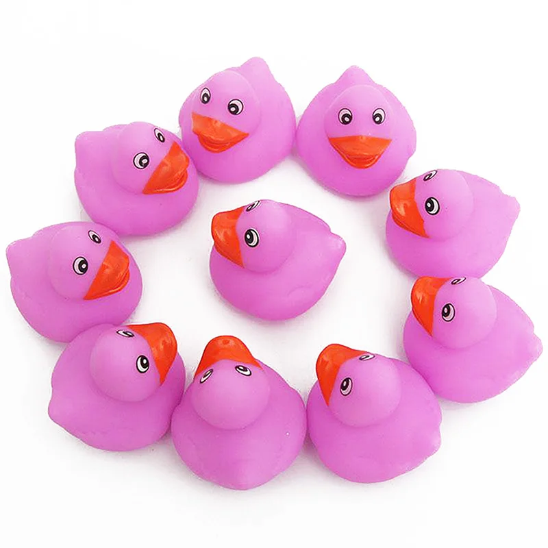 

SALE! 5PCS Bath Toy Swimming Water Toys Mini Rose red Soft Floating Rubber Duck Squeeze Sound Funny Gift For Baby Kids