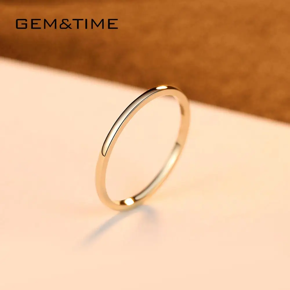 Gem& Time 14k золотые обручальные кольца для женщин, обручальные кольца из желтого золота, ювелирные украшения Au585 Anel Gold Bijoux Femme, свадебный подарок R14123