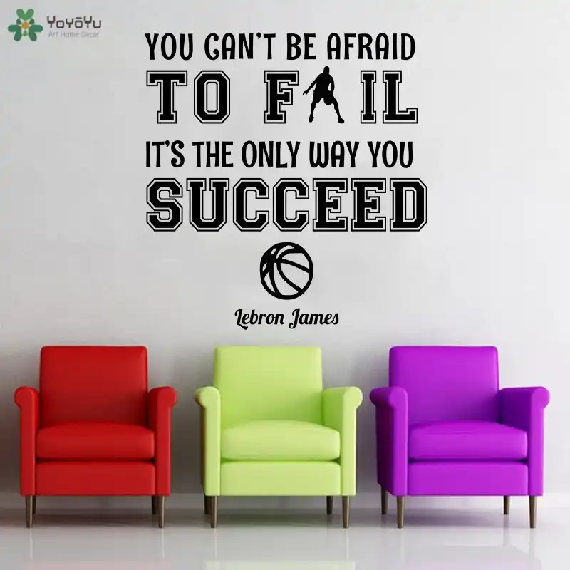 Yoyoyu Wall Decal Basketball Quotes Lebron James Wall Stickers