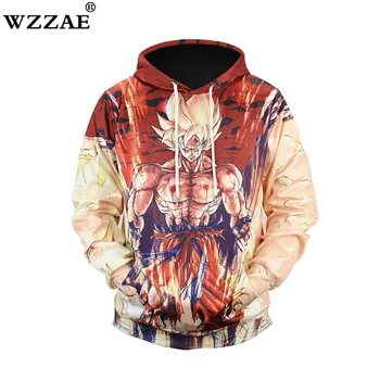 

2018 Newest design super Dragon Ball WuKong 3D printed hooded hoodies men America style drawstring sweatshirt man H137 M-3XL