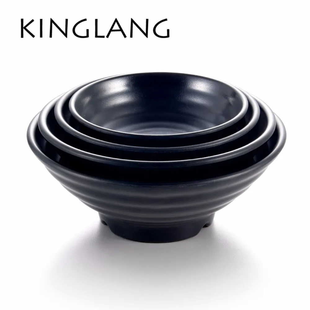 

KINGLANG hot sale AJISEN Ramen bowl korean japanese restaurant use big plastic melamine better than procelain soup noodles bowl