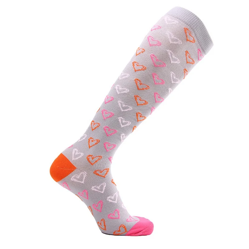 

Outdoor Love Ribbons Corrugated Style Magic Compression Elastic Stockings Quick-drying Socks