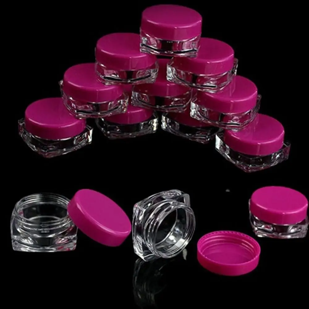 

10Pcs Eyeshadow Cosmetic Empty Jar Pot Lip Balm Refillable Bottles Makeup Face Cream Container