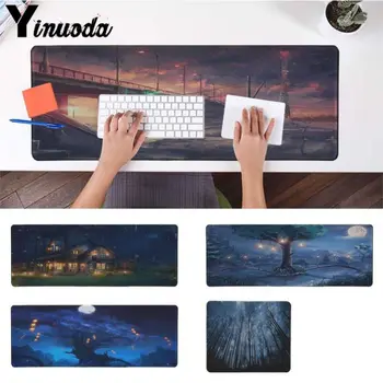 

Yinuoda Your Own Mats Art Tree Lanterns Moon Night DIY Design Pattern Game Large Gaming Mouse Pad Lock Edge Non-Slip Mouse Mat