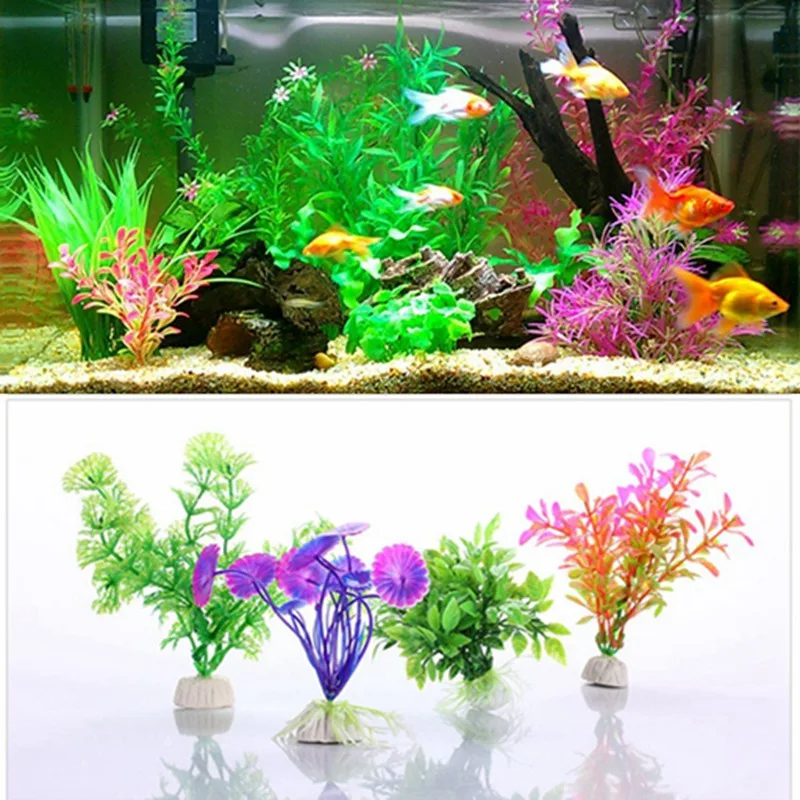 Tinggi Simulasi Dekorasi Rumput Buatan Tanaman Aquarium Landscape