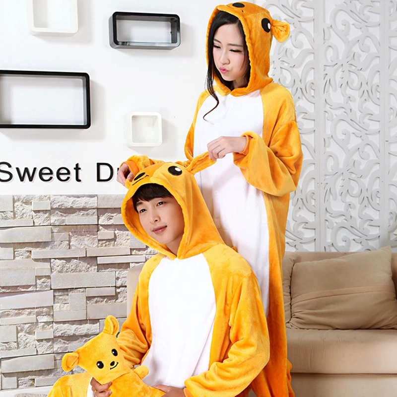 

Kigurumi Kangaroo Women Pajamas Sets Winter Flannel Cute Animal Pajamas Women Cartoon Cosplay Onesies Costume Sleepwear