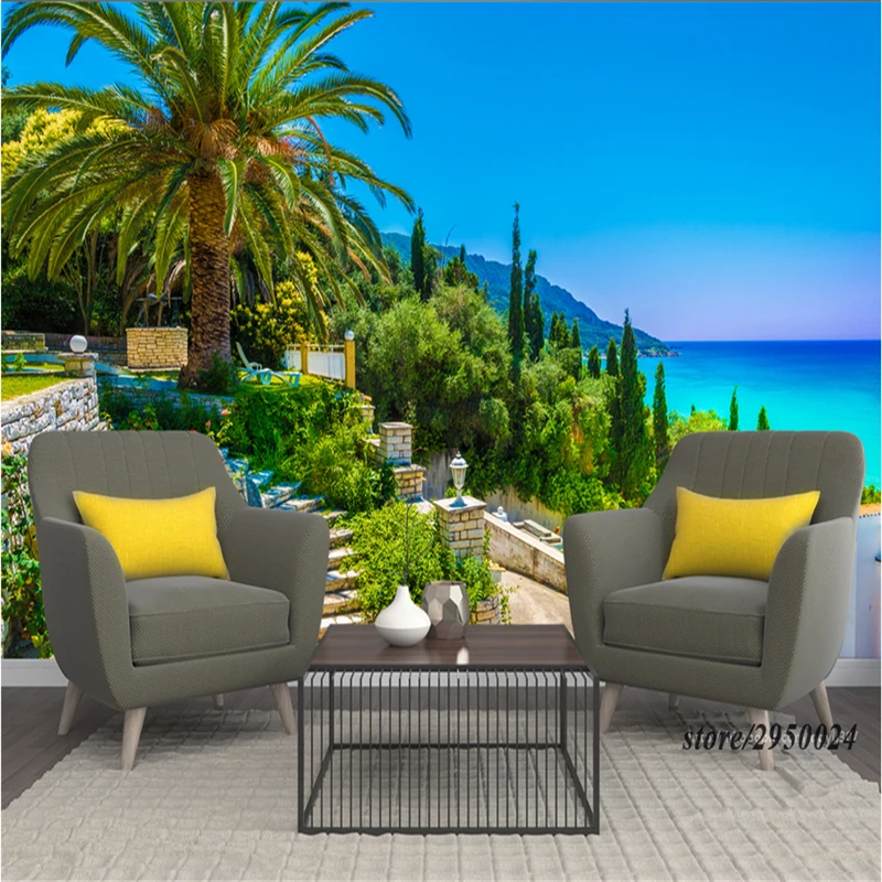 

Customize Photo Wallpaper Murals Greek Island Wall Murals Scenery Wall Murals Scenery Embossed Bedroom Study Bathroom Kitchen TV