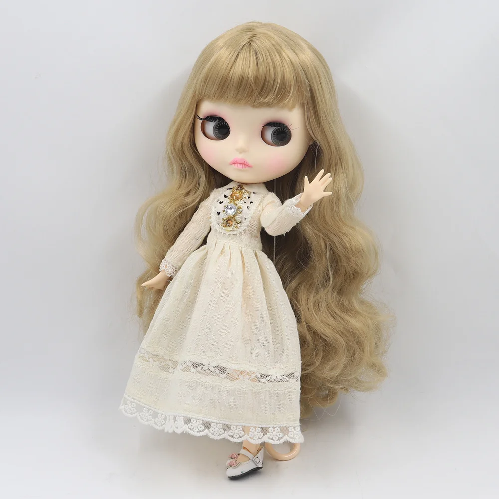 Blyth кукла Обнаженная 30 см белая кожа милые дикие золотые длинные вьющиеся волосы 1/6 суставное тело новое матовое лицо ледяной DIY игрушка BL3227