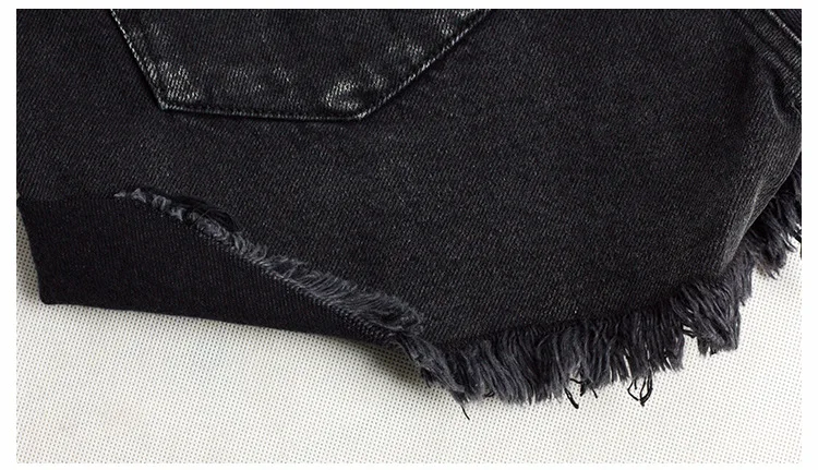 Forefair 2018 Мода кисточкой манжеты Embroide джинсовые шорты Лето Винтаж черный шорты с высокой талией для женщин пикантные короткие джинсы