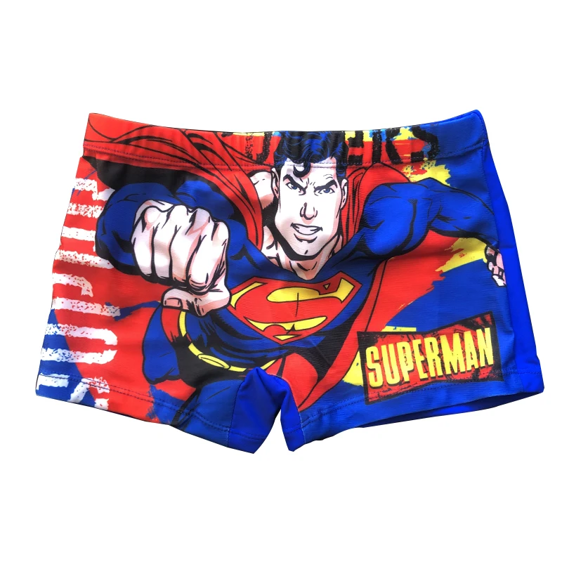 Детская одежда для купания с Суперменом, плавки для мальчиков От 4 до 8 лет купальный костюм с героями мультфильмов Шорты для плавания для маленьких мальчиков