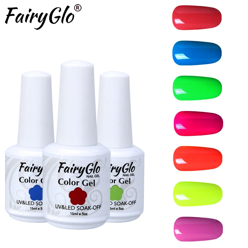 FairyGlo 15 мл гель для ногтей классический цвет УФ светодиодный Гель лак
