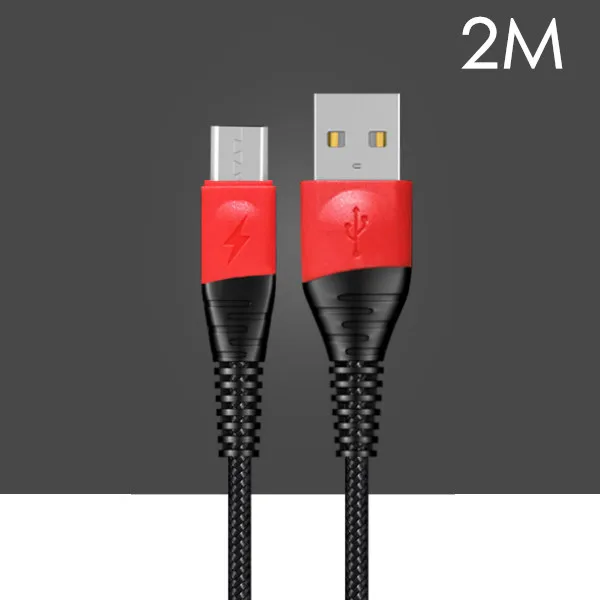 ACCEZZ Micro USB кабель для быстрой зарядки для Xiaomi Redmi Note 5 Pro Android мобильный телефон кабель синхронизации данных usb шнур для зарядки 2 м - Цвет: 2M Black Cable