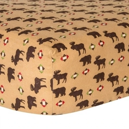 Trend lab 100274 Northwoods Print Crib Sheet - Northwoods Animal Sc (1)