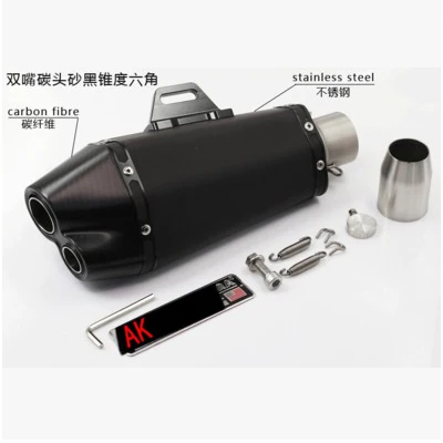 Akrapovic exhuast pipe escape moto Z800 KTM R6 R25 глушитель moto rcycle 300cc 600cc cb400 bs600 yoshimura twobrother аксессуары - Цвет: Титан