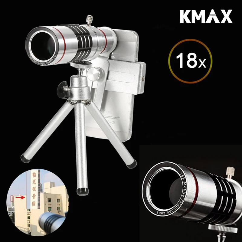 bilder für Kmax universal 18x zoom optische teleskop mit mini-stativ für samsung iphone xiaomi redmi note meizu handy linsen bilder für Kmax universal 18x zoom optische teleskop mit mini-stativ für samsung iphone xiaomi redmi note meizu handy linsen