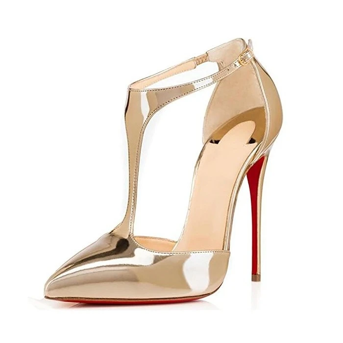 Г., новые летние женские босоножки из натуральной кожи Модная пикантная женская обувь на высоком тонком каблуке женские босоножки золотистого цвета TL-A0238 - Цвет: Золотой