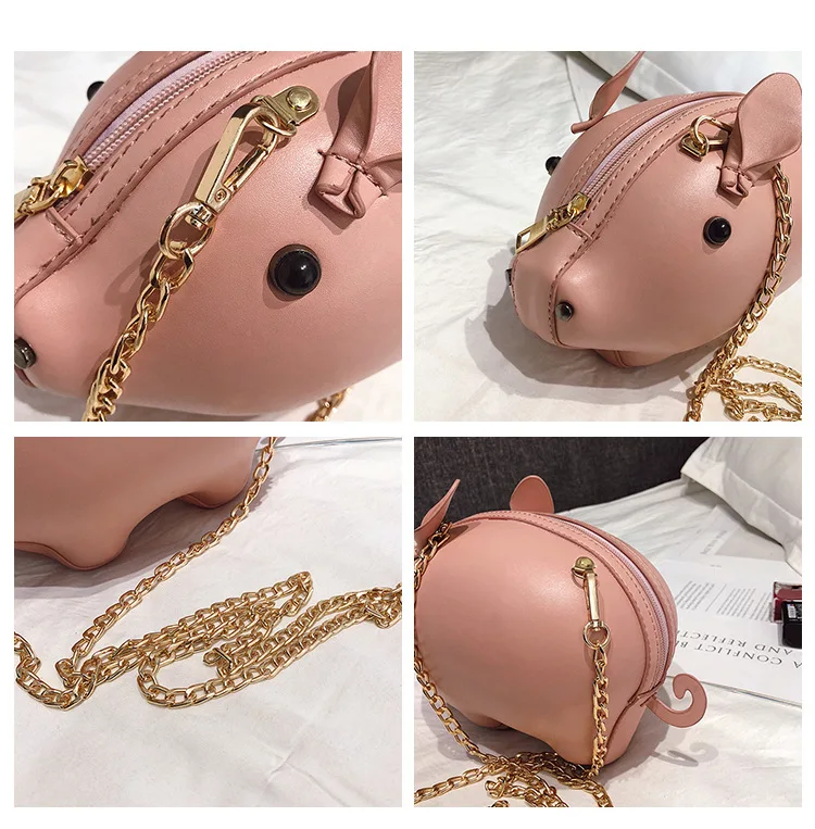 mensageiro engraçado bonito porco crossbody saco da