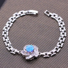 JINYAO 4 цвета s Модный золотой цвет синий оранжевый розовый белый огненный опал Циркон цветок браслеты браслет для женщин роскошный романтический подарок