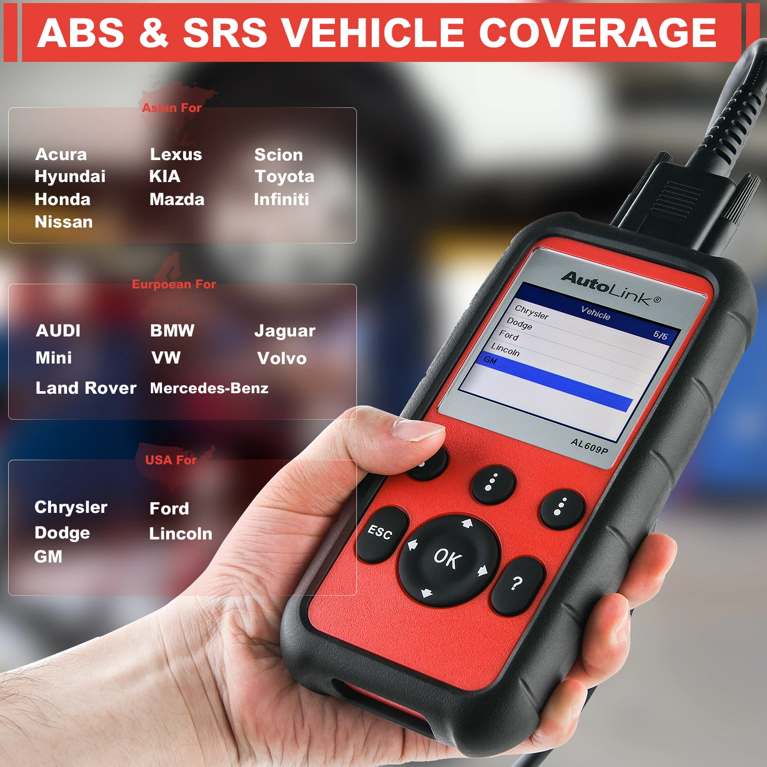 Автомобильный диагностический сканер Autel AutoLink AL609P кодов OBD2 профессиональный
