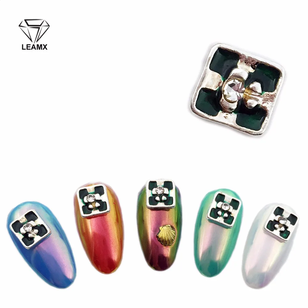 

LEAMX Christmas Decorations Charms Nails Glitter Rhinestones Nail Supplies Jewelry Christmas Tree 10 PCS 3d Diamonds Nail Art