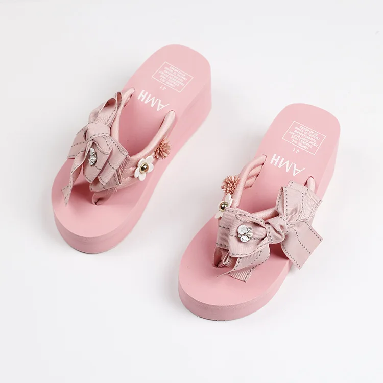 2019 Summer New Korean Womens Non-slip Wedge High Heels Flip Flops Slippers Online Ladies Fashion Platform Shoes53