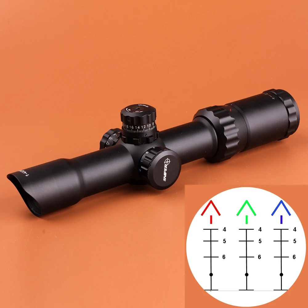 Hunting SNIPER 1 4X28 Glass Etched Chevron Reticle Long Eye Optical