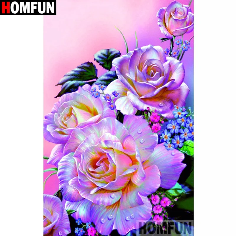 Алмазная 5D Вышивка HOMFUN A17015 картина Цветочный пейзаж полная выкладка круглая для