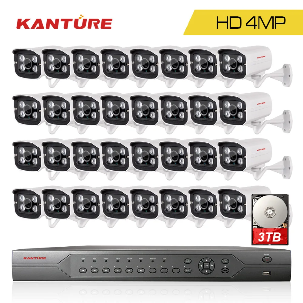 KANTURE h.265 + 32CH 4MP система видеонаблюдения CVI камера безопасности наружного