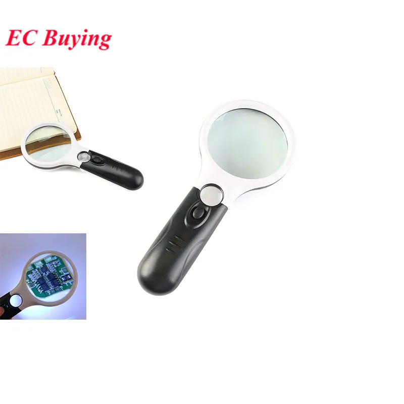 

Illuminated Magnifier Microscope Magnifying Handheld 3X Magnifier HD with LED optical glass UV Reading Map Newspaper Repair Tool