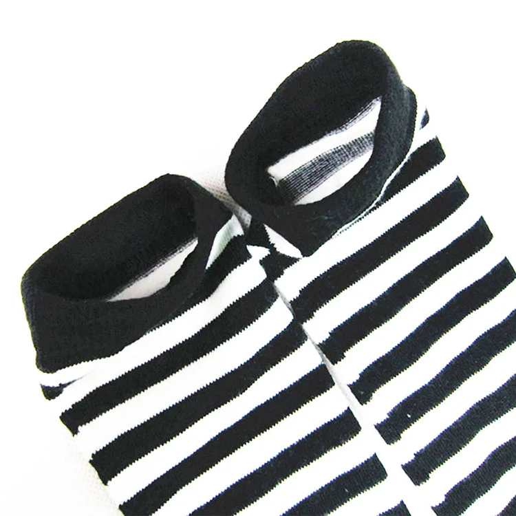 Black-White-Striped-Long-Stocking-Women-Warm-Cotton-Over-The-Knee-Socks-Sexy-Thigh-High-Stockings