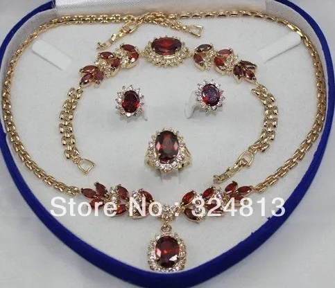 

Bridal Fashion Jewellery Women's Set Zirconia Necklace Earring Ring Bracelet #2250