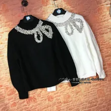 Pull Promotion распродажа осень и зима шерстяной свитер Dingzhu Набор для вышивки Большие размеры рукава высокий воротник фонарь для женщин