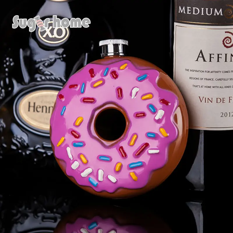 Hot Sale Portable Doughnut Flask 10 oz font b Food b font Grade Stainless Steel Hip