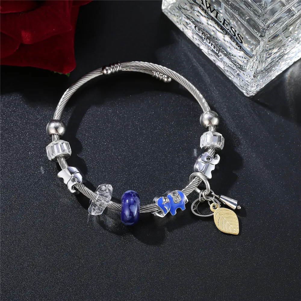 

susenstone 2019 Women Pearl Rhinestones Bracelet Risers Acrylic Antique Rose Gold Silver Wave top quality Layer Bracelet