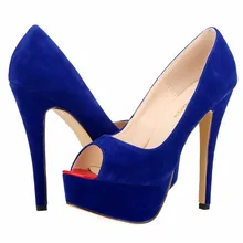 Womens Pumps Flock Suede Wedges Platform Stiletto font b Red b font font b Bottom b