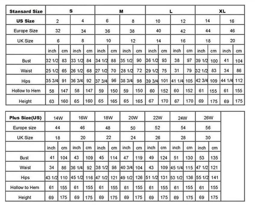 size chart 2