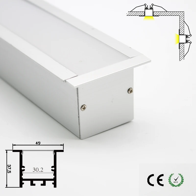 

High quality heavy and strong aluminum led channels recessed ceiling lighting wall lighting customized length available