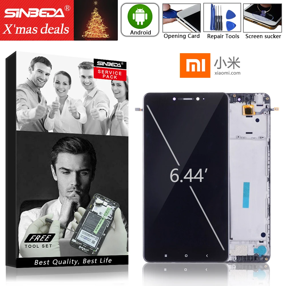 

6.44" ORIGINAL Screen For XIAOMI Mi Max LCD Display Touch Screen MI mimax with Frame for Xiaomi Mi Max LCD Display Replacement