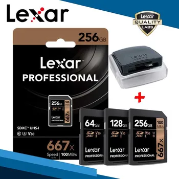 

Lexar 64GB SD Memory Card 667x 128GB SDXC Storage Cards 256GB Camera Recorder Drone Card & Reader USB 3.0 Workflow CR1 Pen Drive