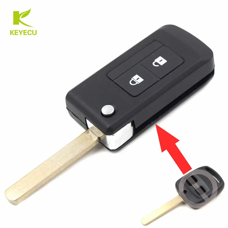 

KEYECU New Uncut Folding Remote Key Shell Case 2 Button Fob for Subaru Outback Legacy
