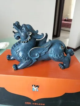 

Bring in wealth and treasure # home Money Drawing efficacious Talisman -TOP Retro dragon PI XIU FENG SHUI Brass statue S SIZE