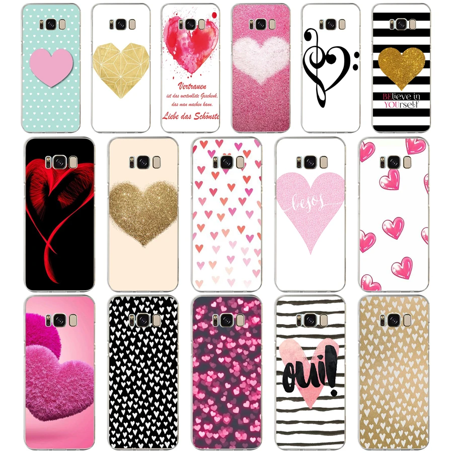 

31G Elisabeth Fredriksson Little Hearts On Gold Art Soft TPU Silicone Cover Case for samsung Galaxy s6 s6 edge s8 s9 plus case
