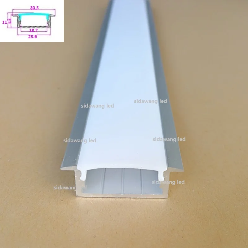 

5/10pcs x 2m Wide Recess Aluminum profile with Flange,PMMA Opal matte Diffuser for Led strip light Flush Mount Application AP013