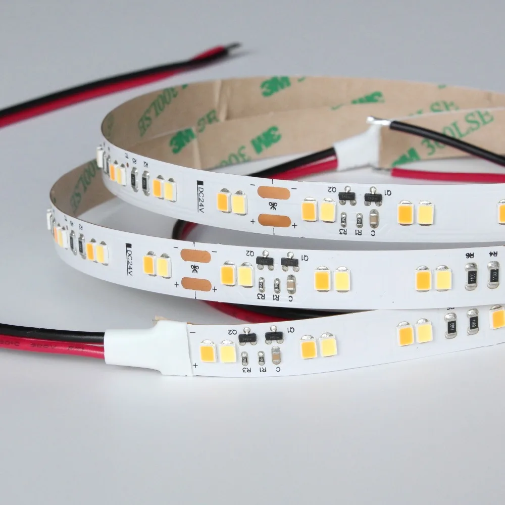 

Dim to warm, CCT get warmer when brightness going down, 2835 Strips light, 5m a roll/ a lot, 120pcs 2835 smd led /M, DC 24V,
