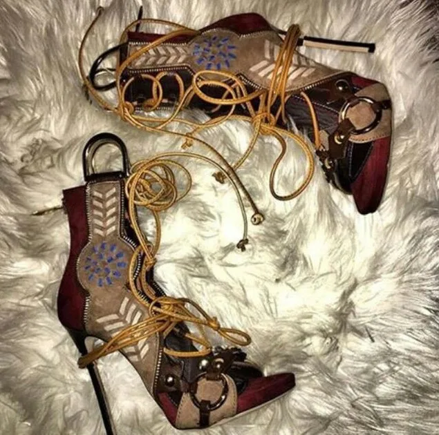 

Luxury Multi-color Lace up Open toe High Heel Sandals Women shoes Newest High Quality Hot Sale Fashion CheapPrice Sexy Gladiator