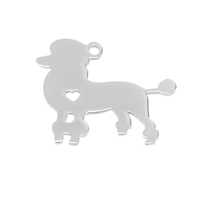 

Poodle Pudel Dog Stainless Steel Pendant Pet ID Blank Dog Tag for Print Jewelry Mirror Polish Wholesale 10pcs